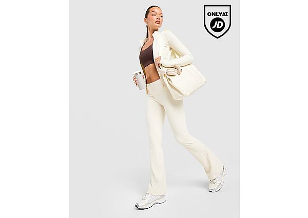 DAILYSZN Foldover Flare Leggings cream