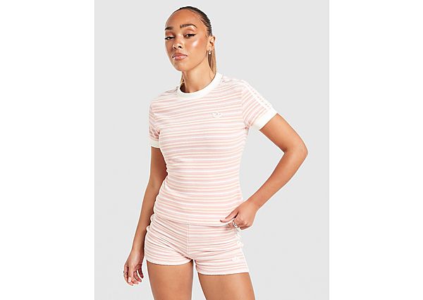 adidas Originals Towel Stripe Slim T-Shirt pink