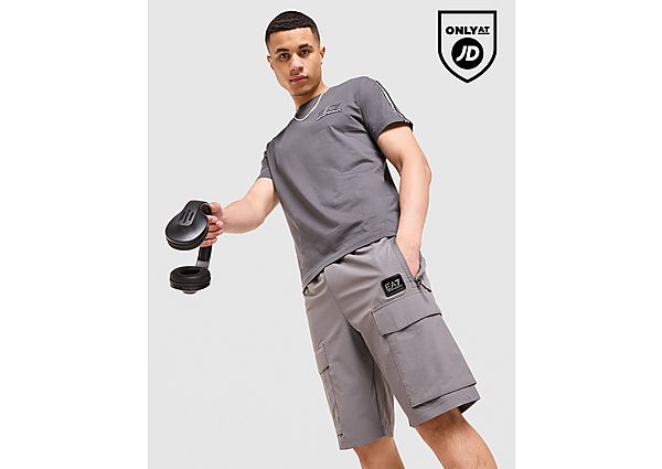 EA7 Emporio Armani Badge Woven Cargo Shorts grey