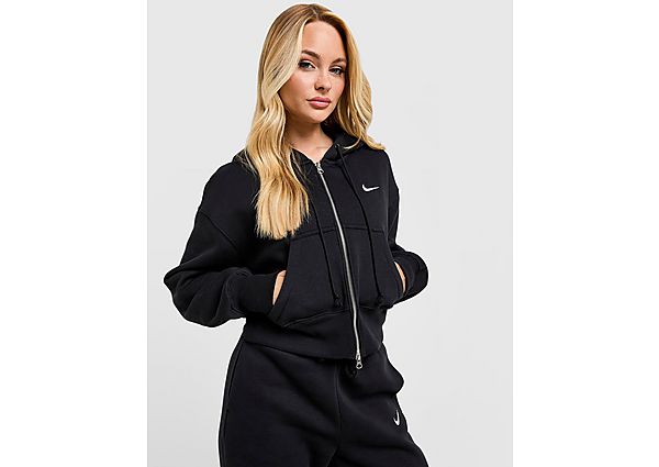 Nike Phoenix Crop Full Zip Hoodie black