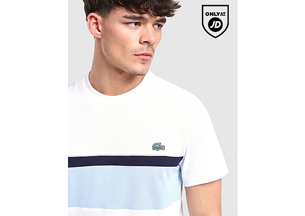 Lacoste Colour Block Reflective Pipe T-Shirt white