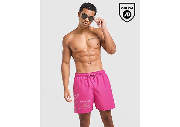 Lacoste Croc Wrap Swim Shorts pink