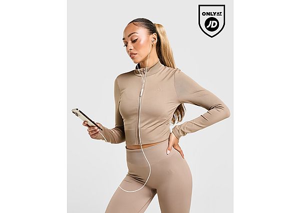 adidas Seamless Full Zip Top brown