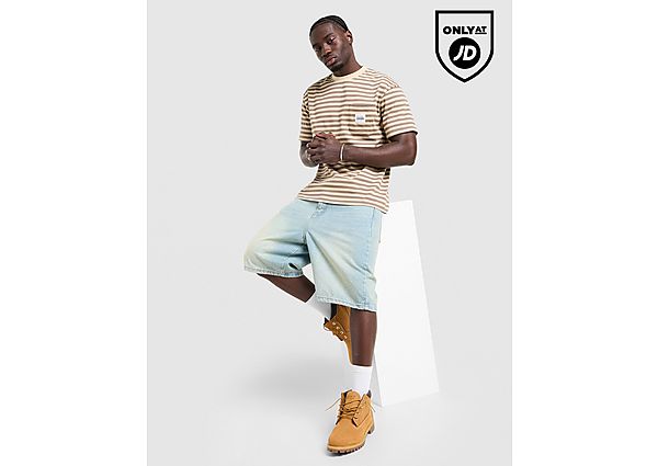Unlike Humans Wells Stripe Pocket T-Shirt Beige