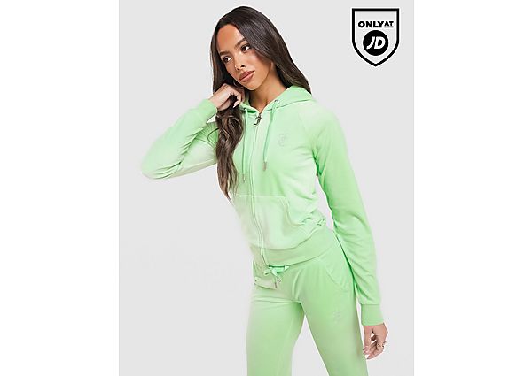 JUICY COUTURE Script Diamante Heart Hoodie green