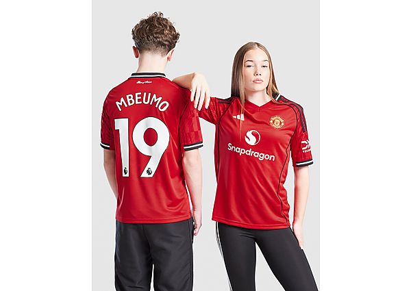adidas Manchester United 25/26 Mbeumo #19 Home Shirt JNR red