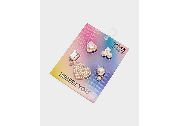Crocs 5-Pack Pearly Hearts Jibbitz Charms Multi Coloured