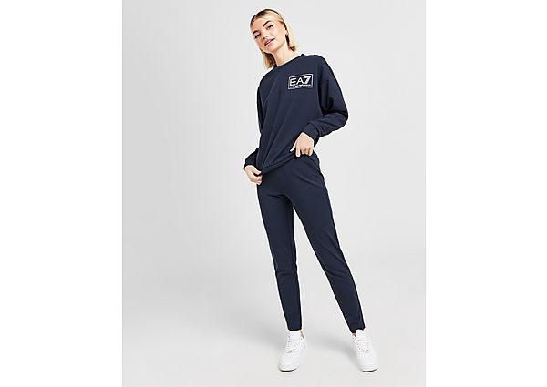 EA7 Emporio Armani Sparkle Box Logo Sweatshirt/Leggings Set blue