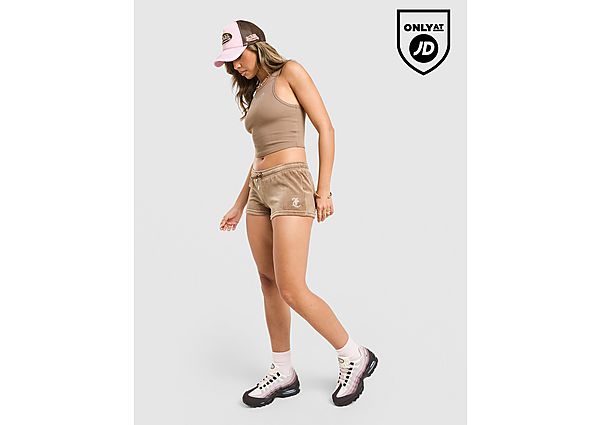 JUICY COUTURE Micro Velour Shorts brown