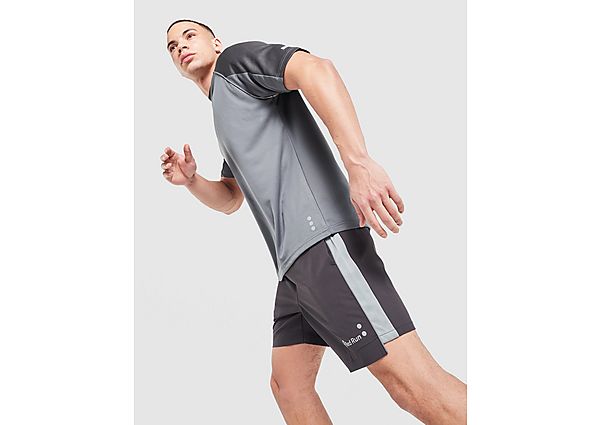 Red Run Activewear Titanium Panelled Sports Shorts grey