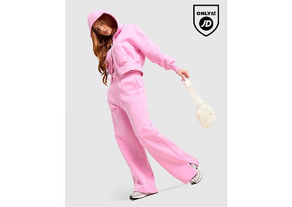 Nike Phoenix Fleece Wide Leg Joggers pink