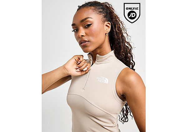 The North Face Rib Panel Zip Top brown
