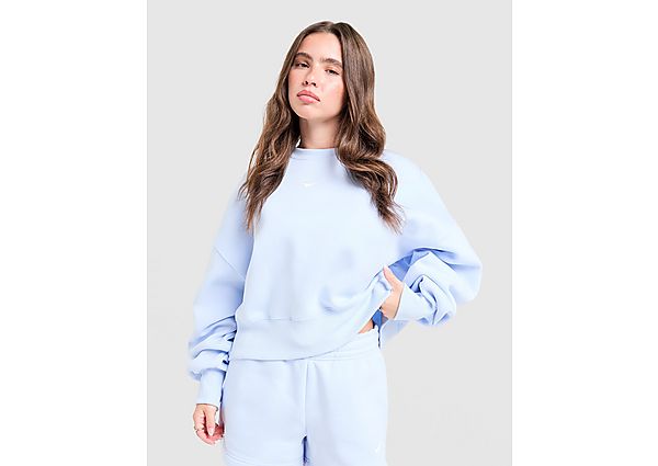 Nike Phoenix Crop Oversized Crew Sweatshirt blue