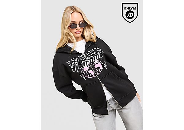 Unlike Humans Street Full Zip Hoodie black